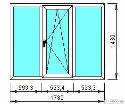 Окно трехстворчатое&nbsp;
